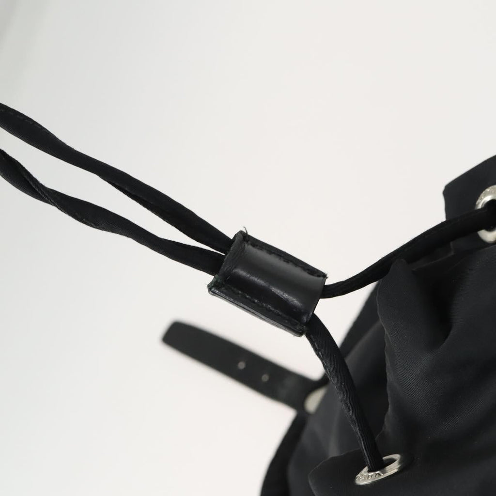 Prada Vela Double Front Pocket Backpack Tessuto With Saffiano Leather Black Nylon Backpack Bag