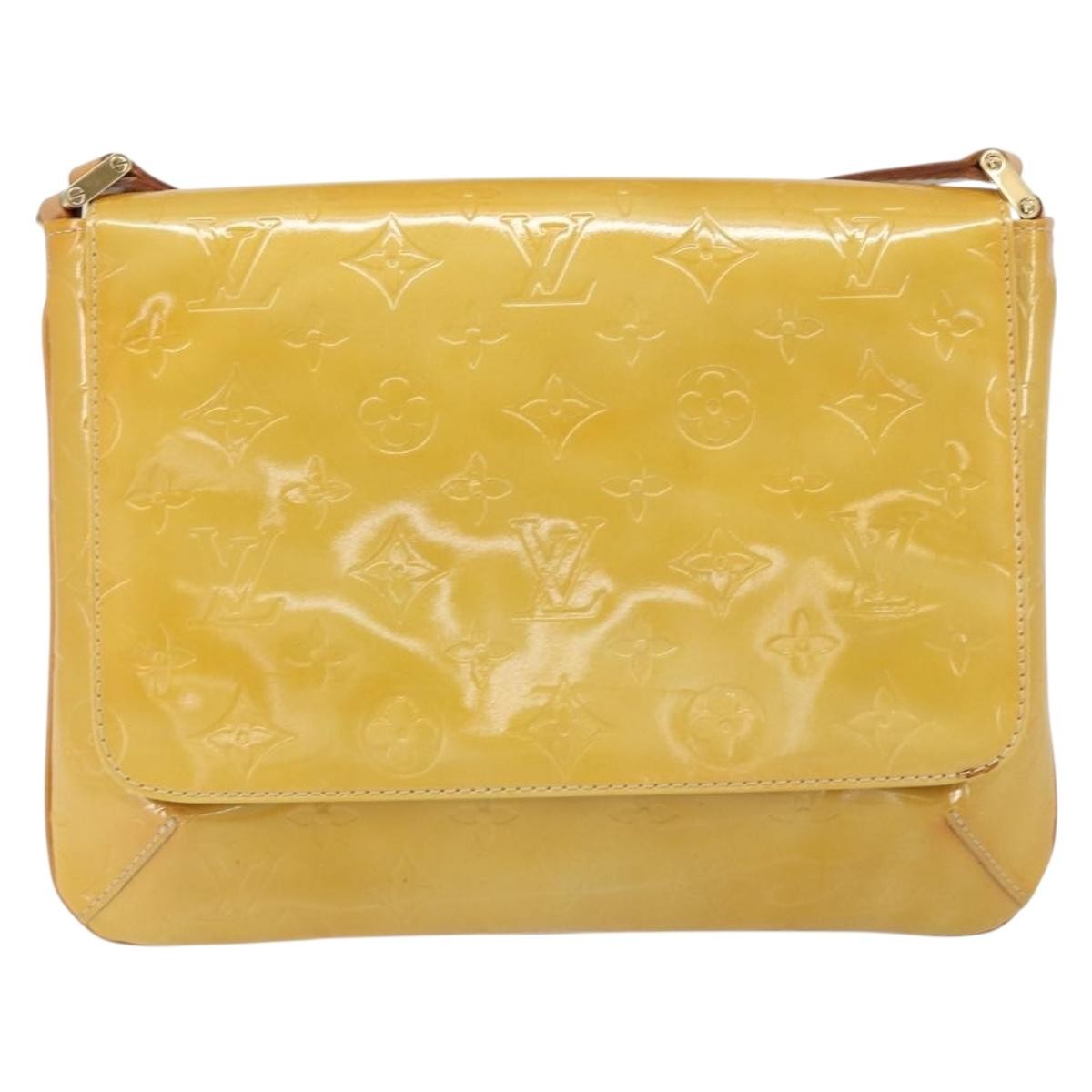 Louis Vuitton Thompson Street Handbag Monogram Vernis Beige Patent_Leather Shoulder Bag