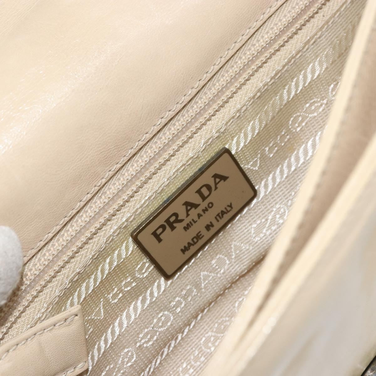 Prada Flap Shoulder Bag Leather Beige Leather Shoulder Bag Bag