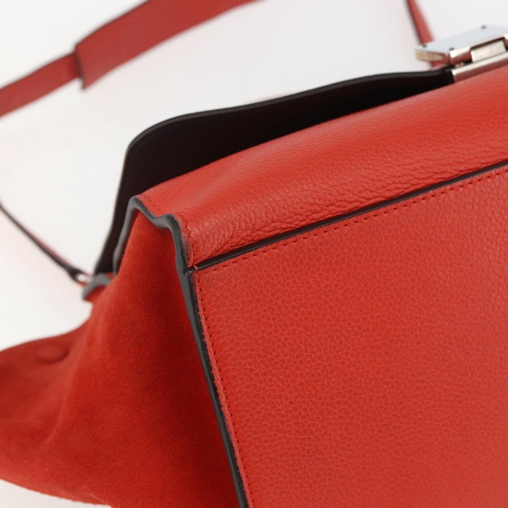 Celine Trapeze Bag Leather Red Leather Handbag
