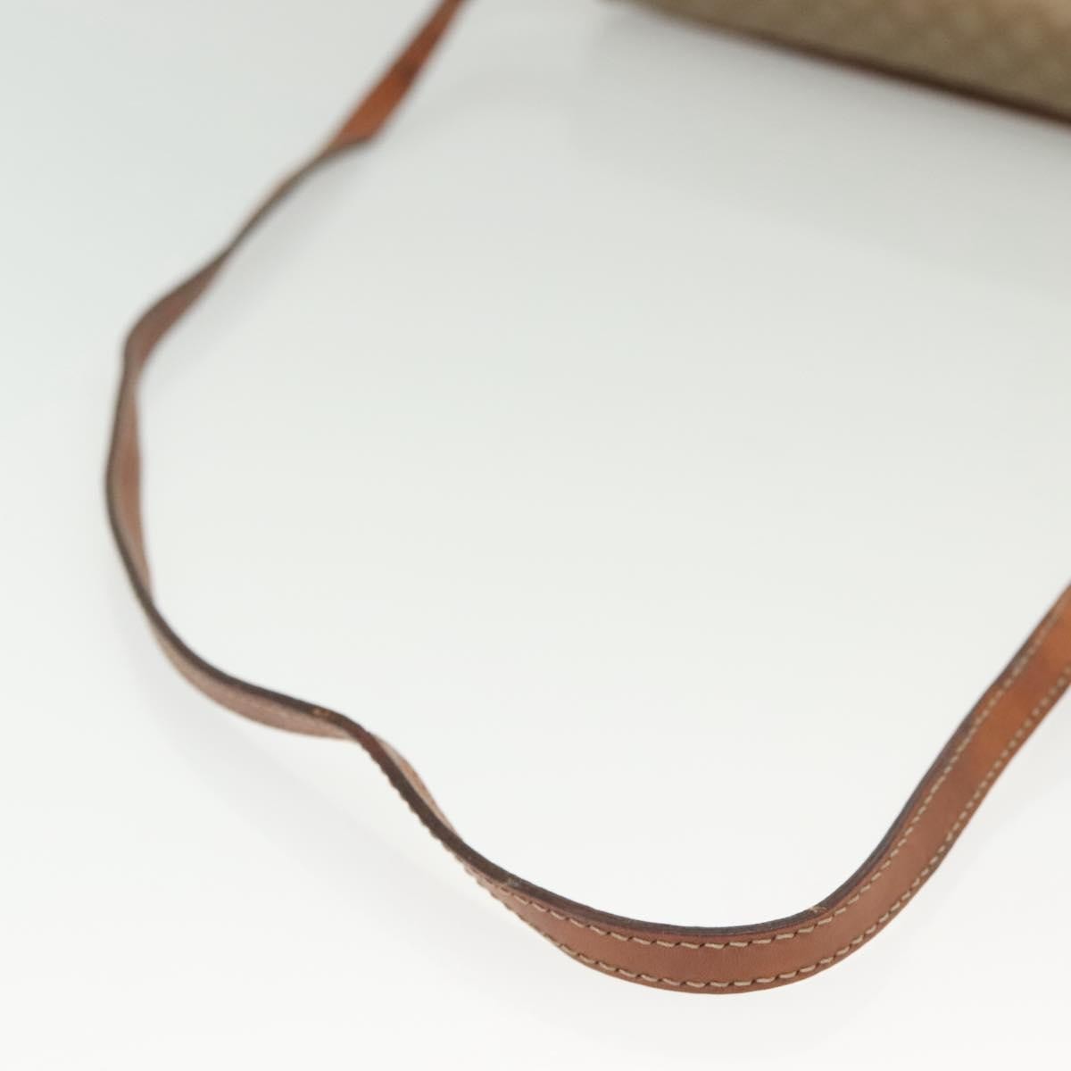 Celine Vintage Macadam Shoulder Bag Canvas And Leather Beige Canvas Bag