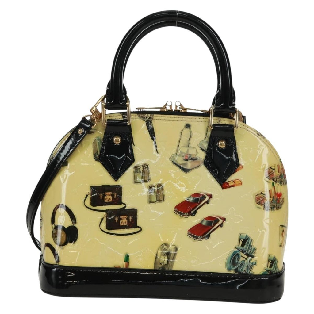 Louis Vuitton Alma Handbag Limited Edition Stickers Monogram Vernis Multicolour Patent_Leather Handbag