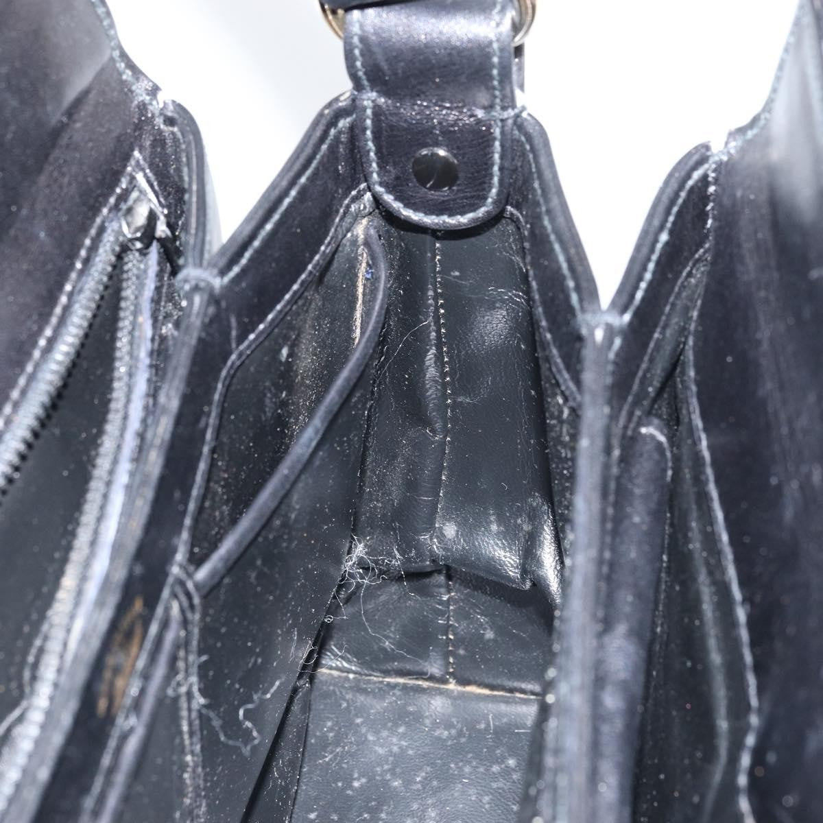 Gucci Vintage Handbag Leather Black Leather Handbag (Pre-Owned)