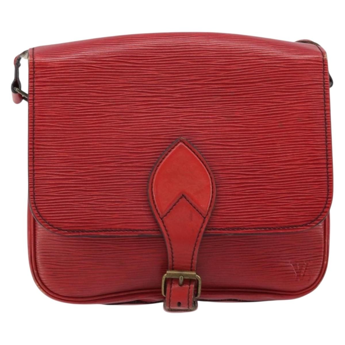 Louis Vuitton Cartouchiere Handbag Epi Leather Red Leather Shoulder Bag
