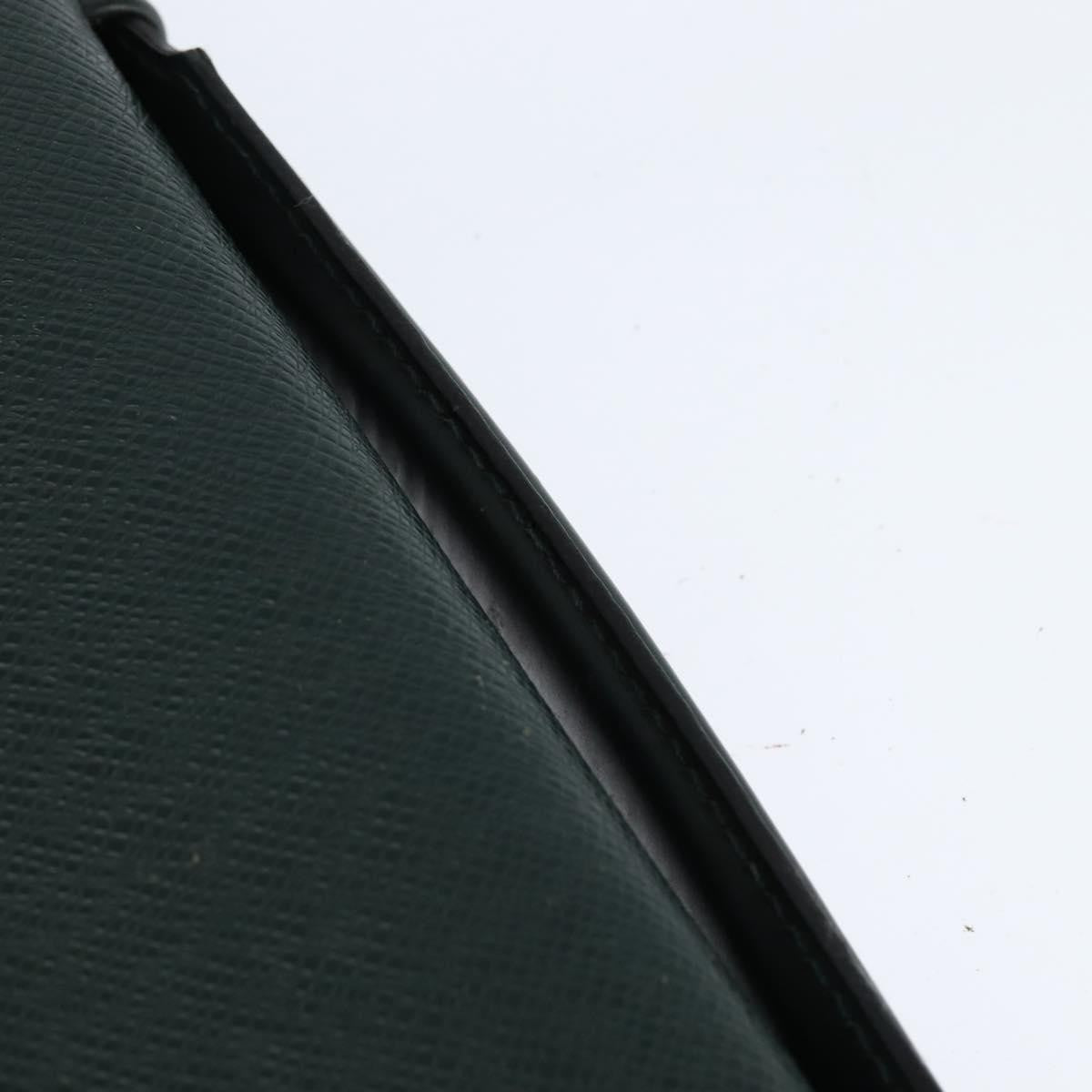 Louis Vuitton Serviette Kourad Briefcase Taiga Leather Green Leather Briefcase Bag