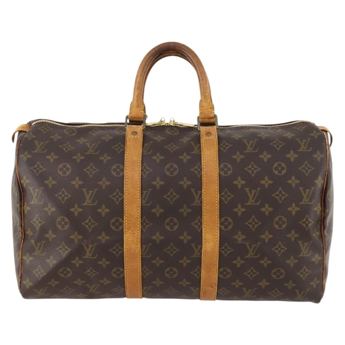 Louis Vuitton Keepall Bag Monogram Canvas Brown Canvas Travel Bag