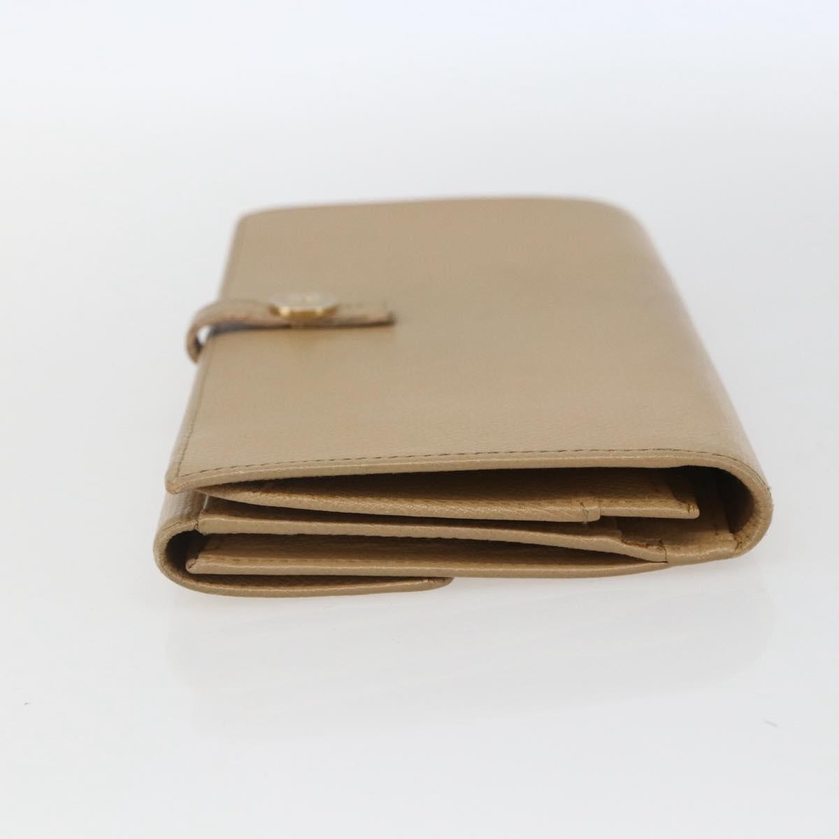 Chanel Coco Bouton Wallet Leather Beige Leather Wallets Accessory