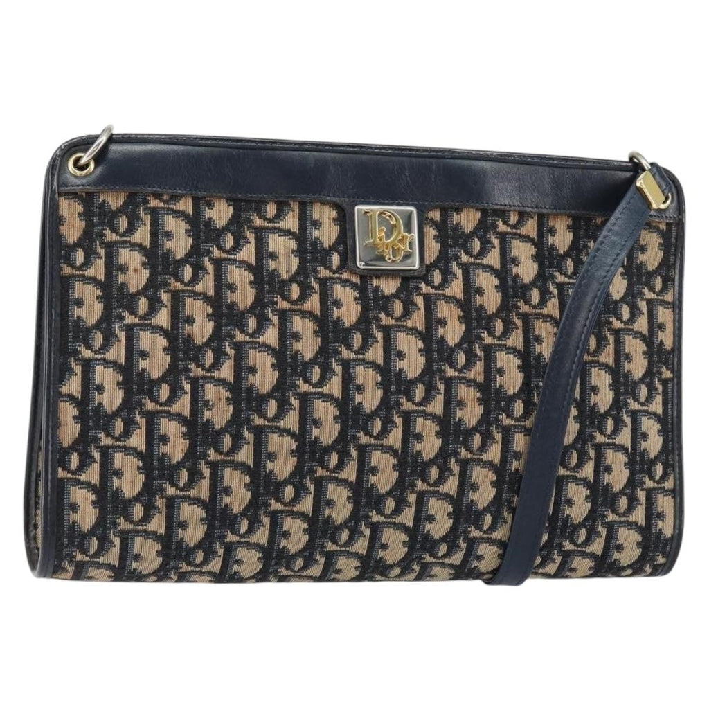 Christian Dior Vintage Trotter Shoulder Bag Canvas Navy Canvas Shoulder Bag Bag (Pre-Owned)