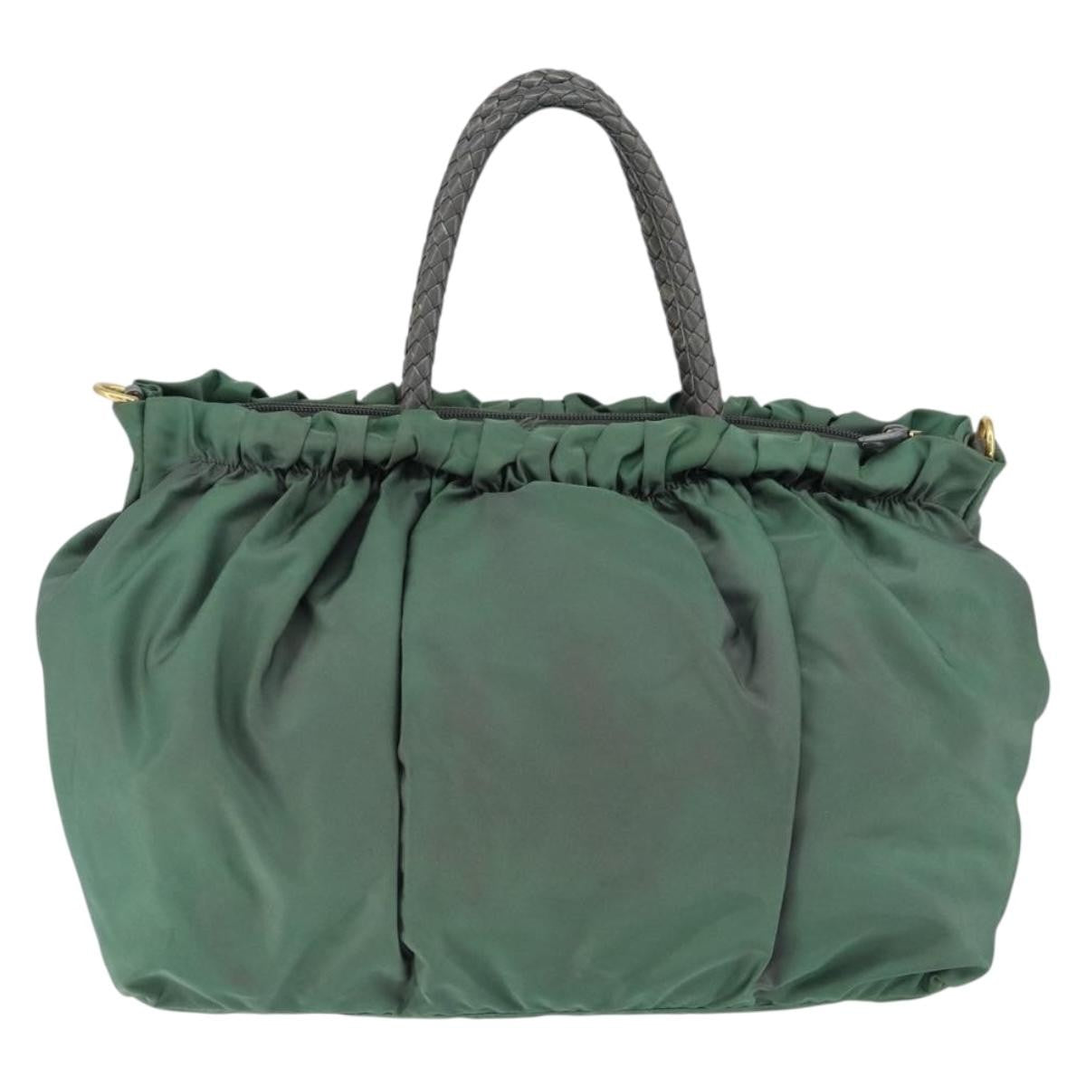 Prada Convertible Bow Tote Tessuto Green Nylon Handbag