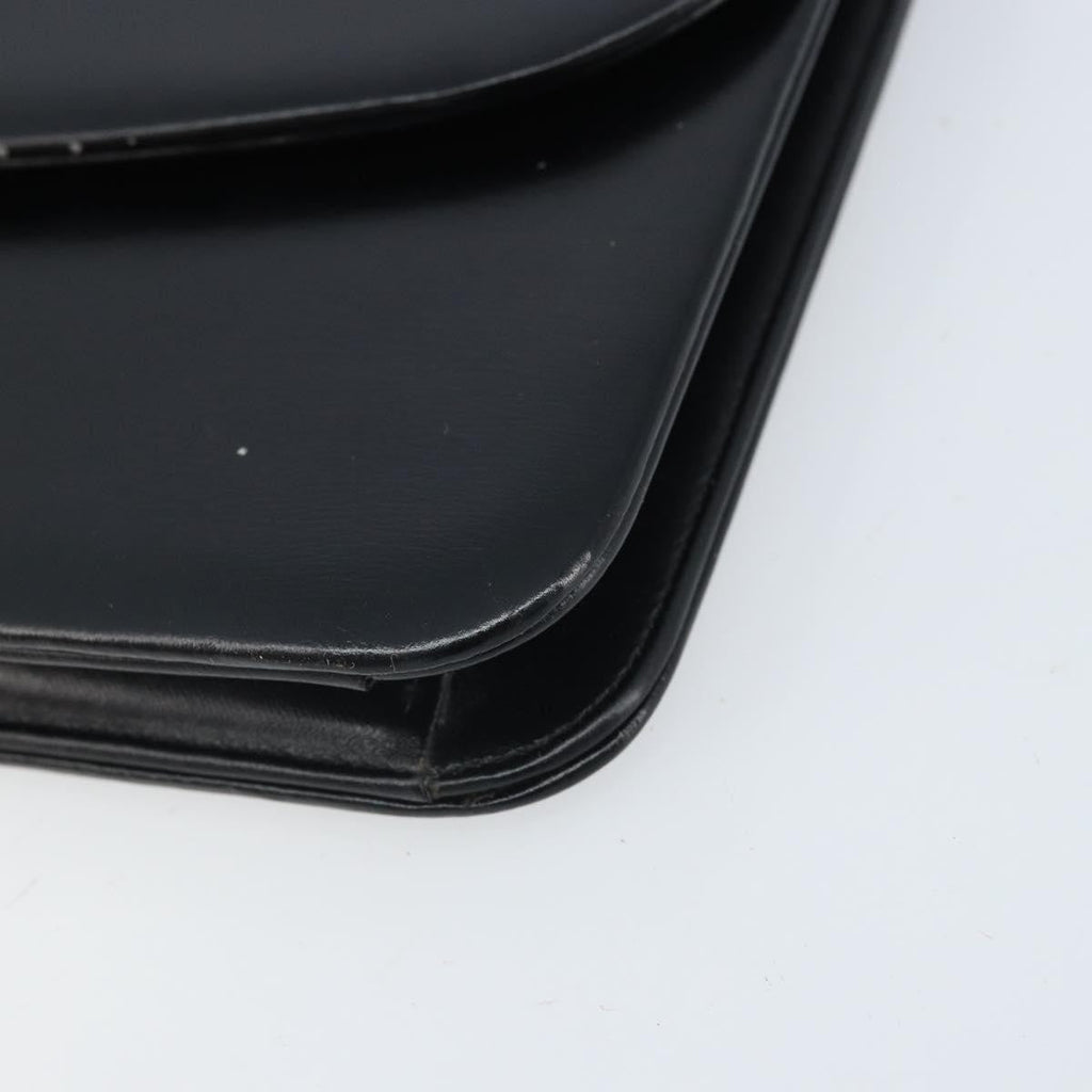 Christian Dior Vintage Cd Chain Flap Shoulder Bag Leather Black Leather Shoulder Bag Bag (Pre-Owned)