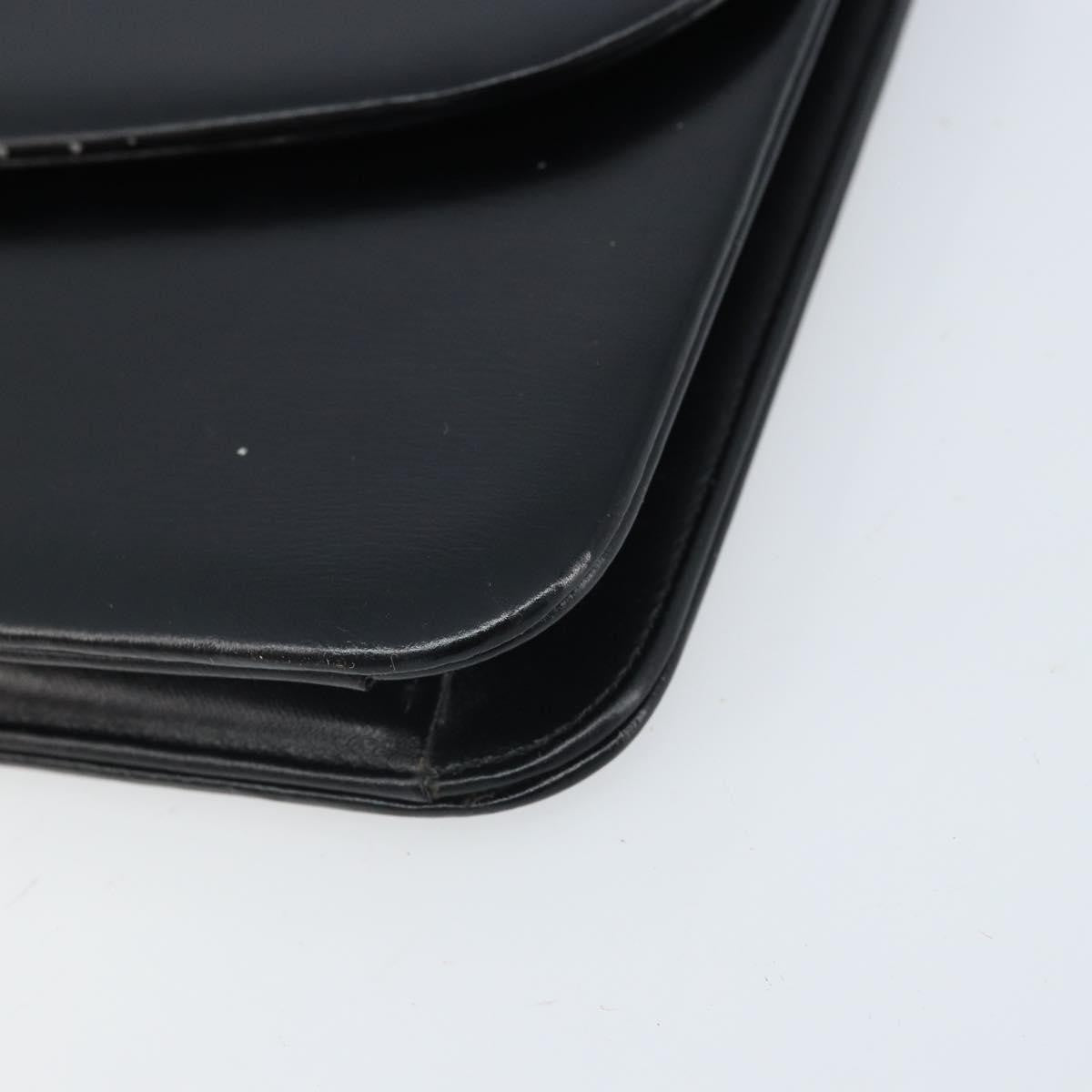 Christian Dior Vintage Cd Chain Flap Shoulder Bag Leather Black Leather Shoulder Bag Bag (Pre-Owned)