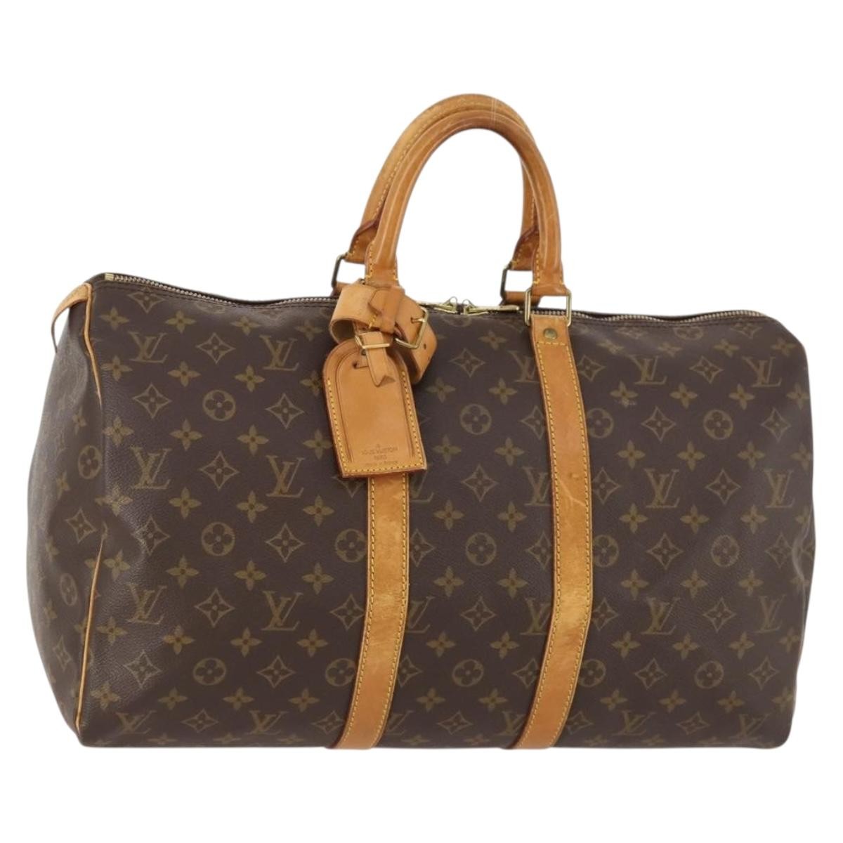 Louis Vuitton Keepall Bag Monogram Canvas Brown Canvas Travel Bag