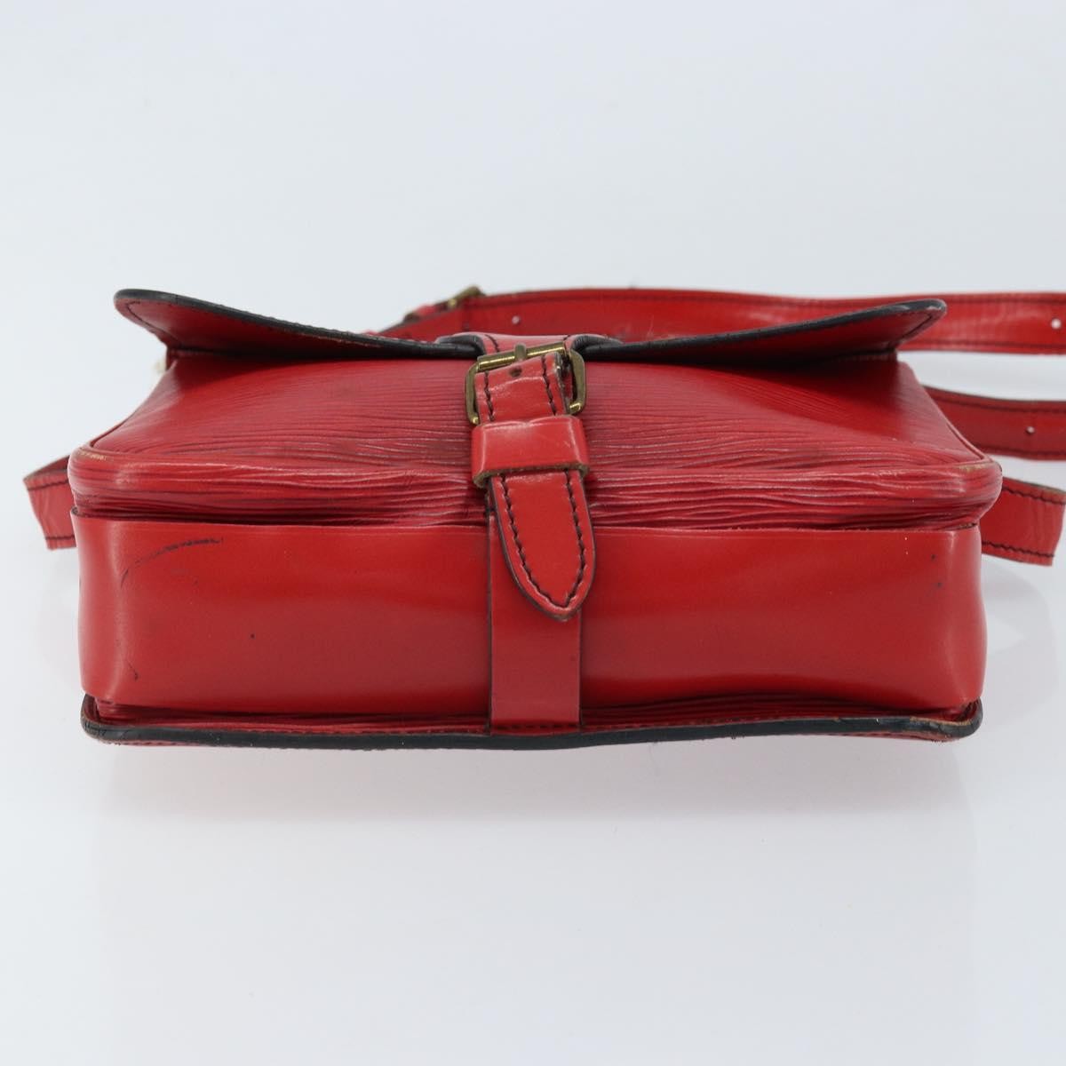 Louis Vuitton Cartouchiere Handbag Epi Leather Red Leather Shoulder Bag
