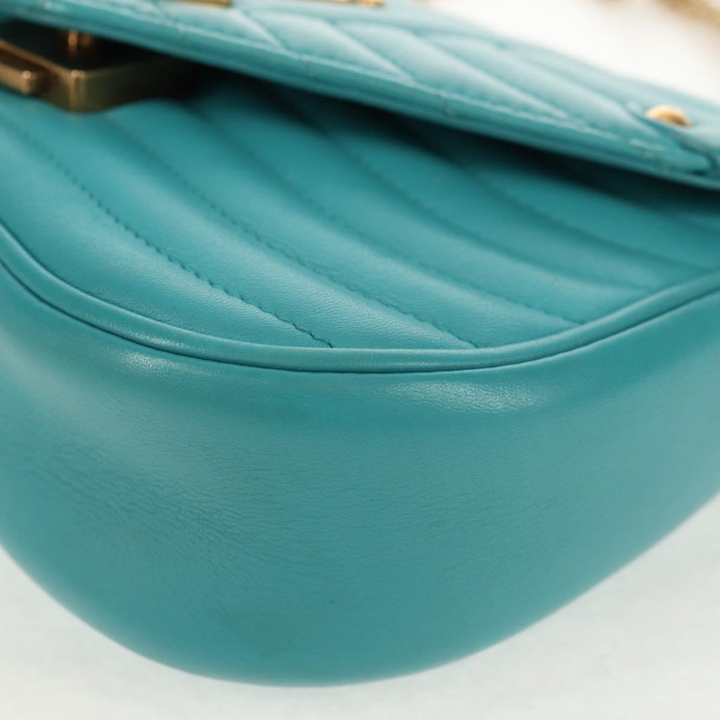 Louis Vuitton New Wave Chain Bag Quilted Leather Blue Leather Shoulder Bag
