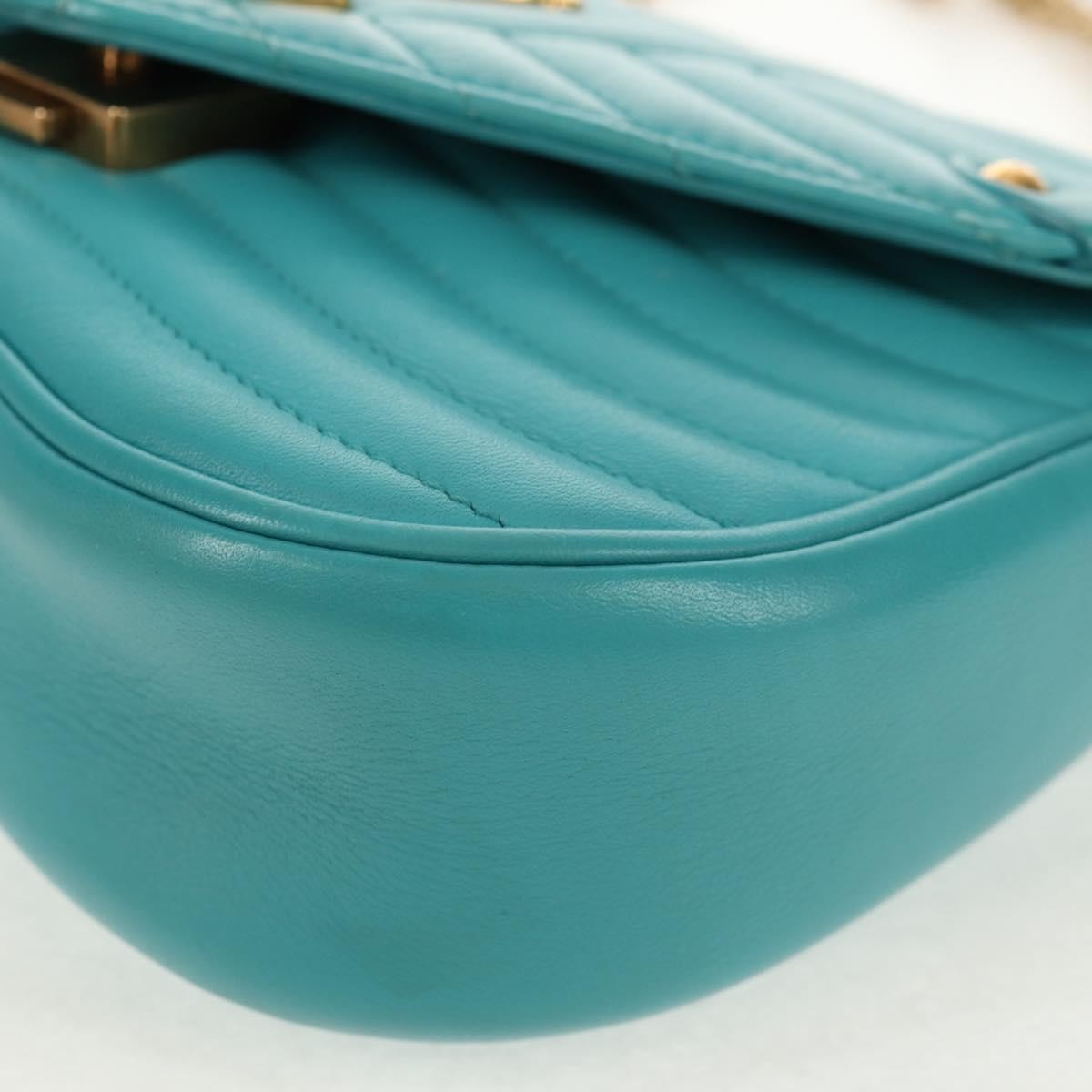 Louis Vuitton New Wave Chain Bag Quilted Leather Blue Leather Shoulder Bag