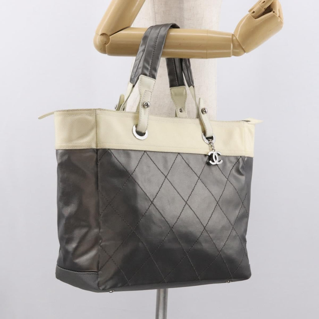 Chanel Biarritz Tote Nylon Silver Nylon Tote Bag Bag
