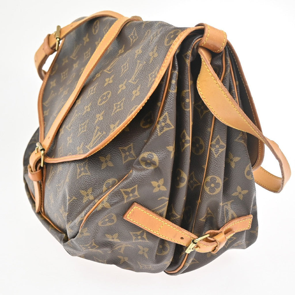 Louis Vuitton Saumur Handbag Monogram Canvas Brown Canvas Shoulder Bag