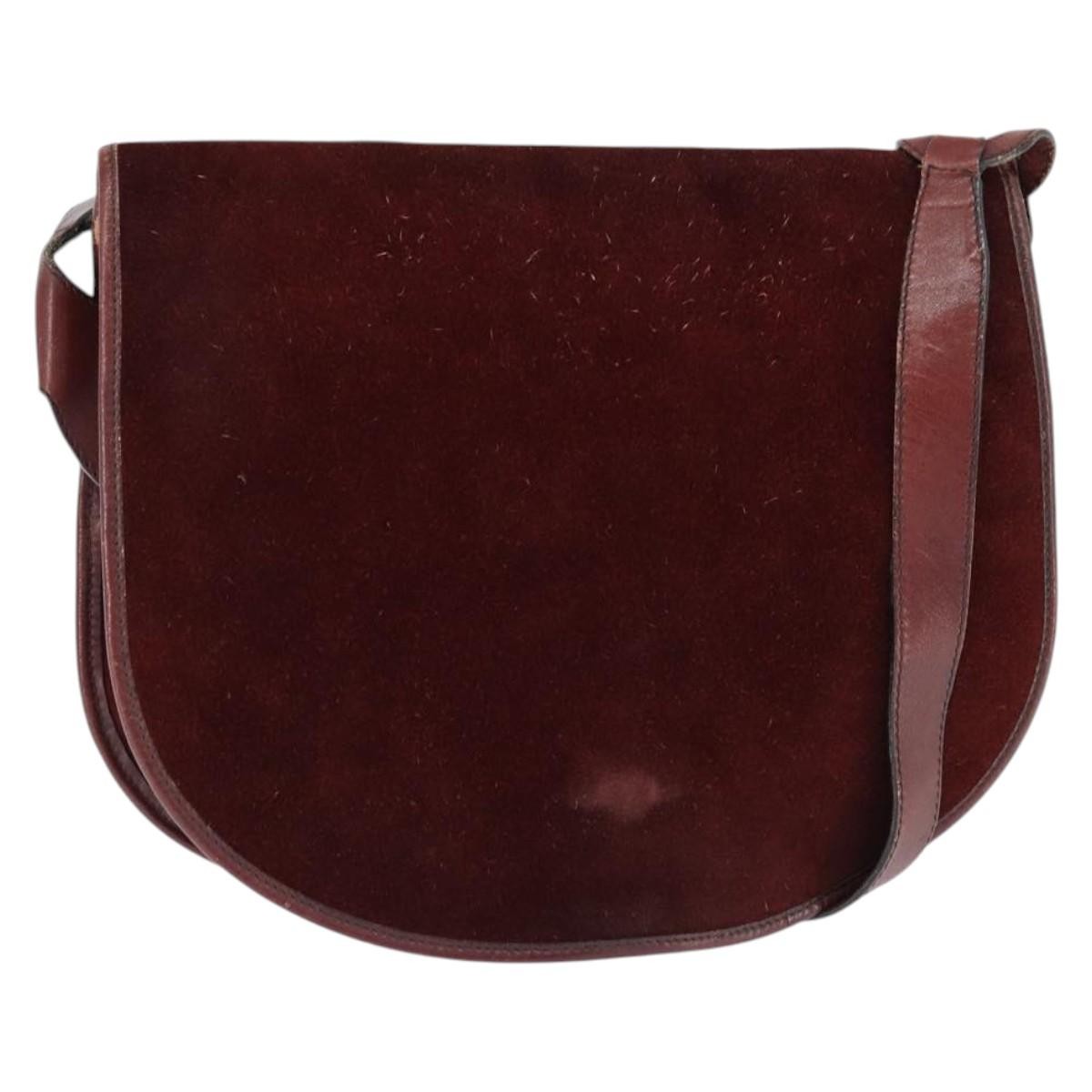 Balenciaga Shoulder Bag Suede Burgundy Suede Shoulder Bag