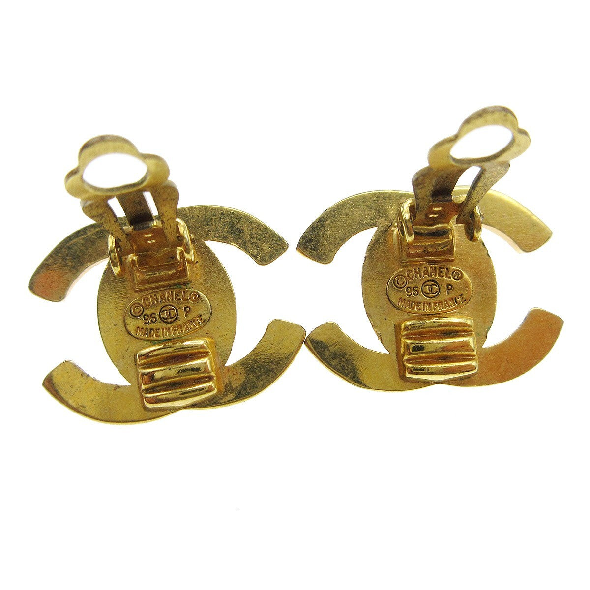 Chanel Cc Turnlock Clip-On Earrings Metal Gold Gold_Plated Earrings Jewelry