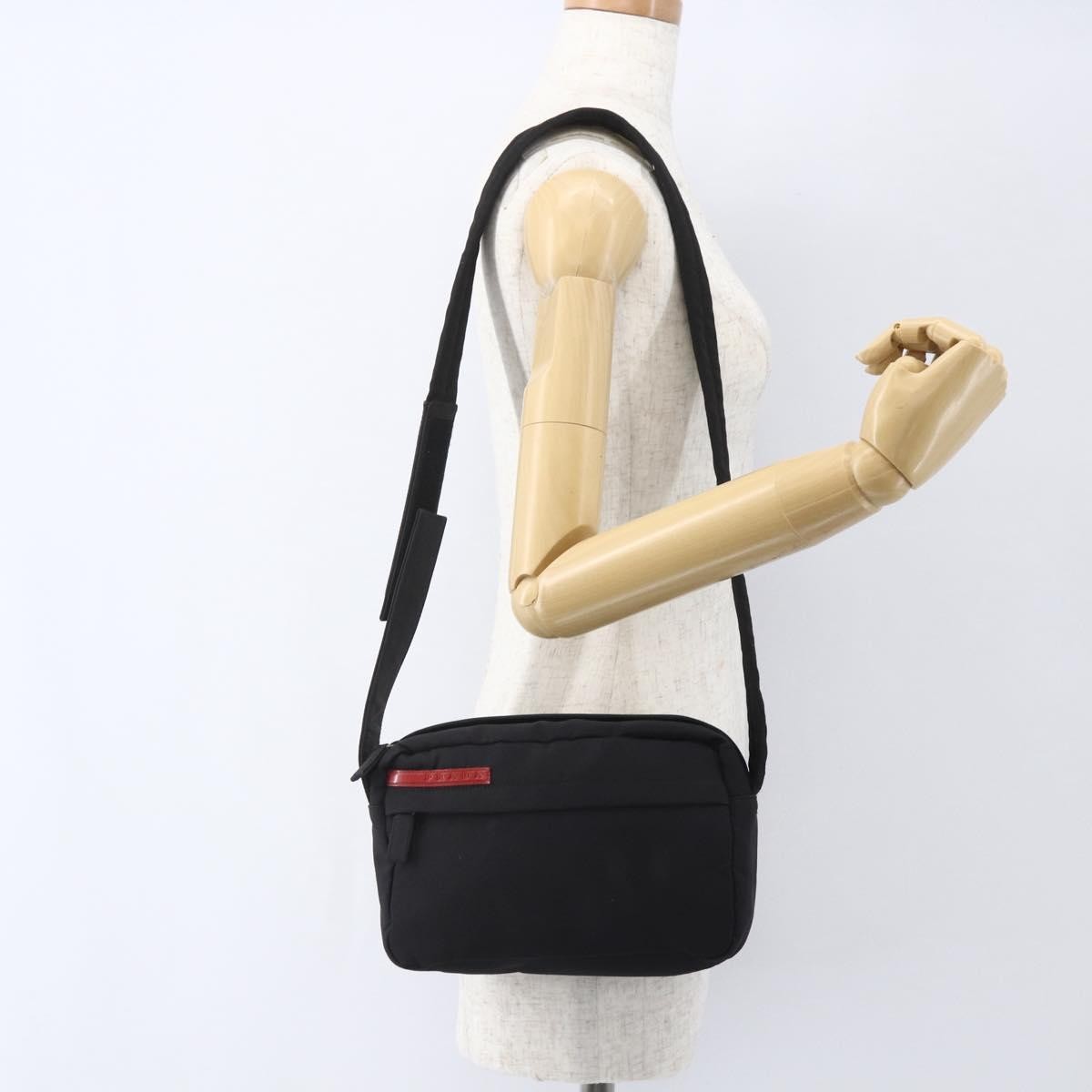 Prada Sport Zip Shoulder Bag Nylon Black Nylon Shoulder Bag Bag