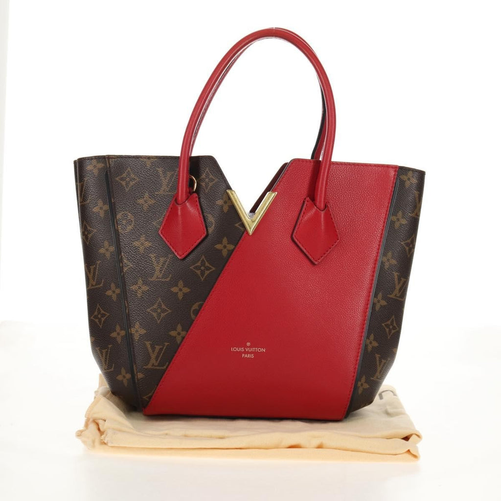 Louis Vuitton Kimono Handbag Monogram Canvas And Leather Red Canvas Handbag