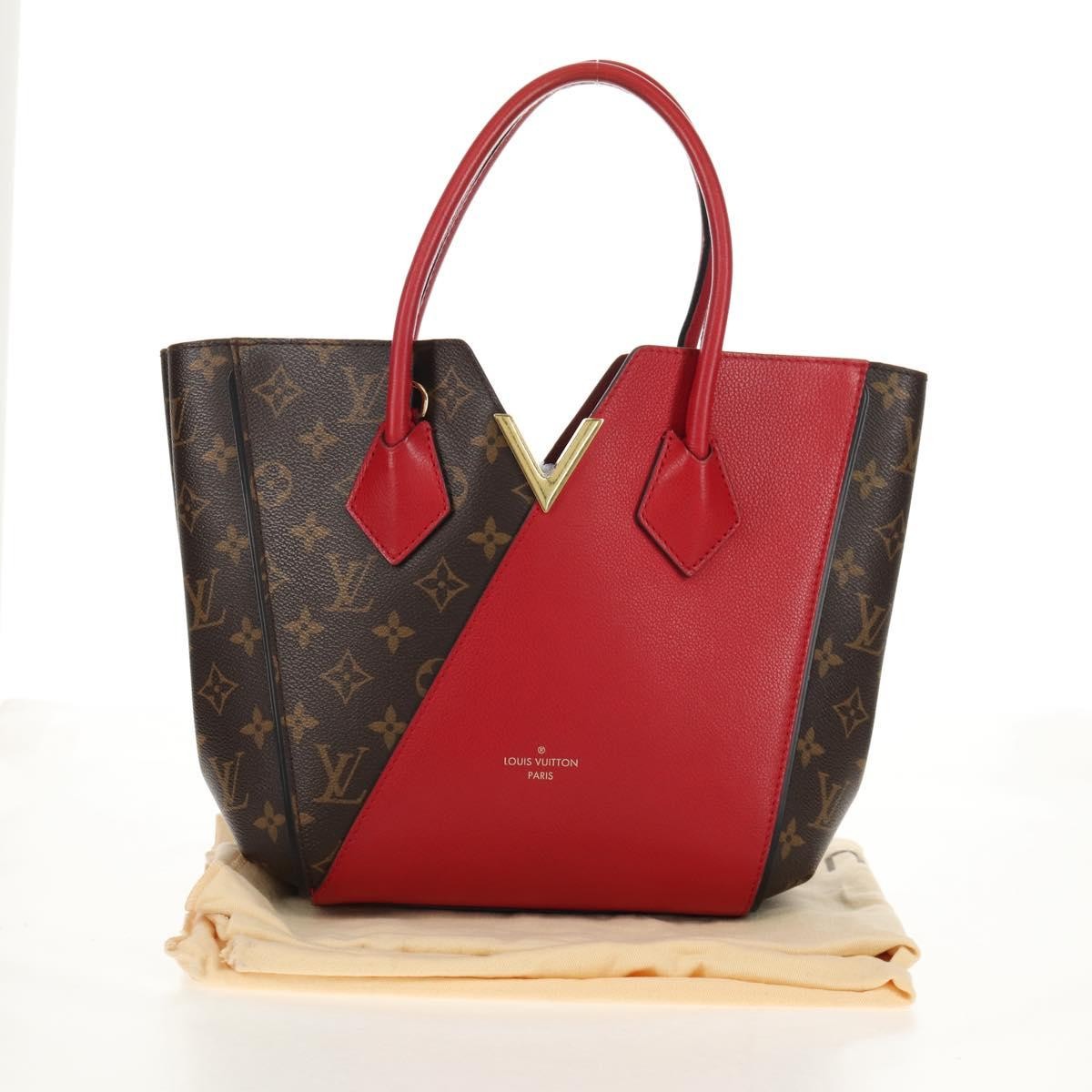 Louis Vuitton Kimono Handbag Monogram Canvas And Leather Red Canvas Handbag
