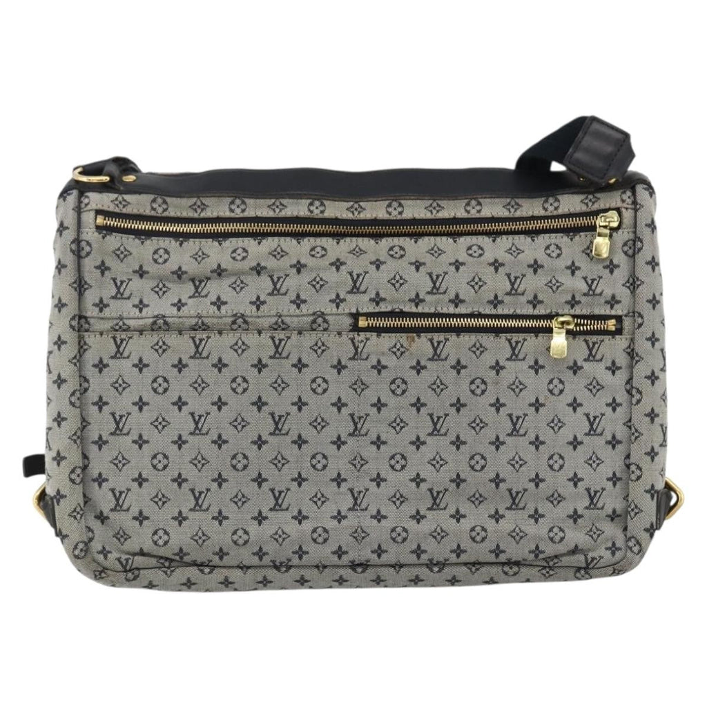 Louis Vuitton Sac Maman Handbag Mini Lin Blue Canvas Shoulder Bag