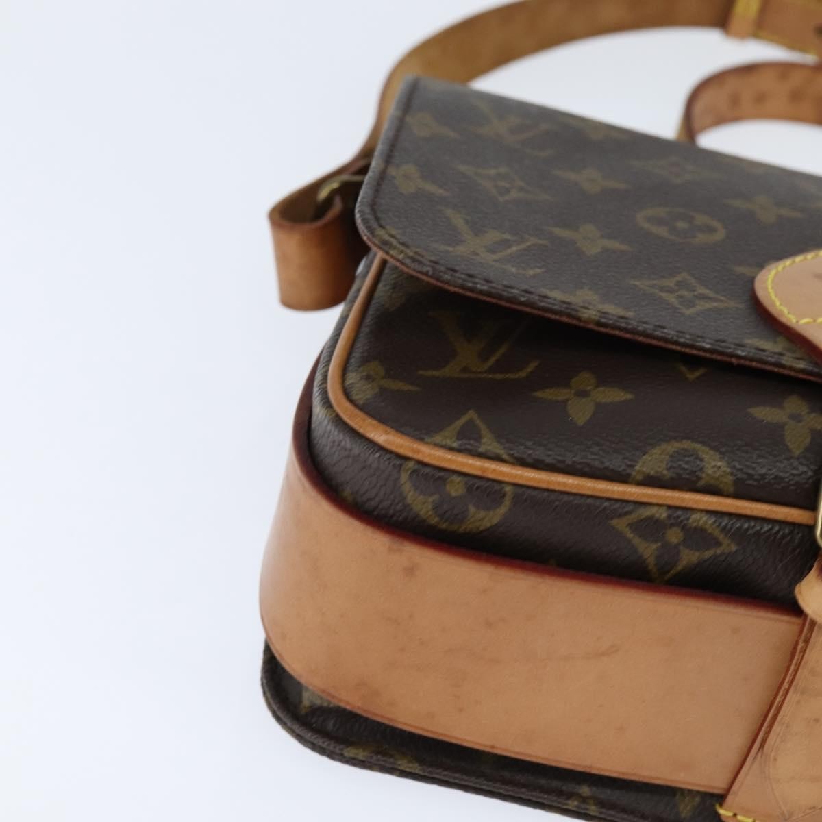 Louis Vuitton Cartouchiere Handbag Monogram Canvas Brown Canvas Shoulder Bag