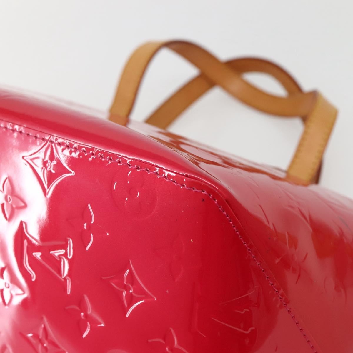 Louis Vuitton Bellevue Handbag Monogram Vernis Pink Patent_Leather Tote Bag