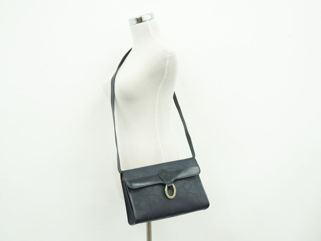 Christian Dior Trotter Shoulder Bag Canvas Navy Canvas Shoulder Bag Bag (Pre-Owned)