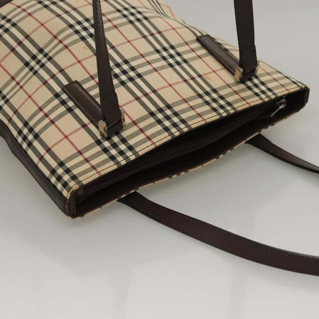 Burberry Nova Check Tote Canvas Check Pattern Beige Canvas Tote Bag