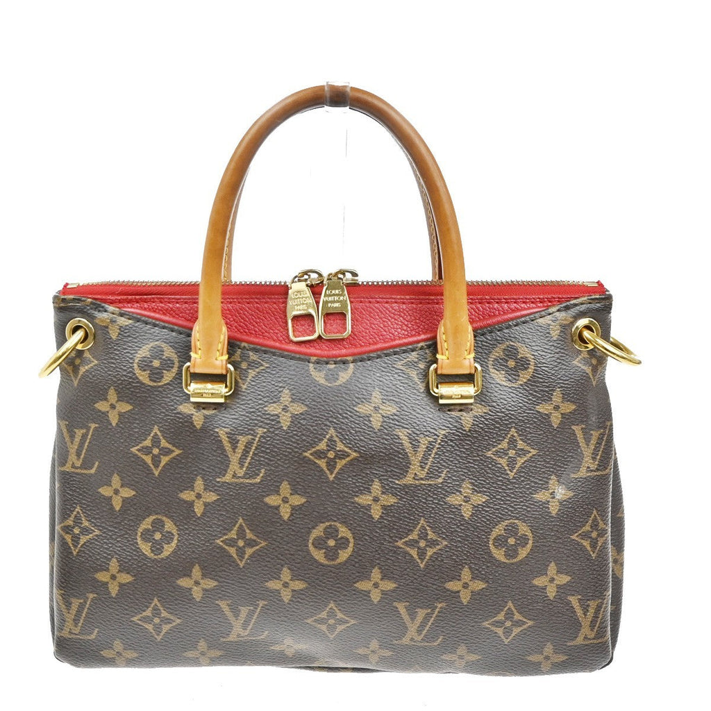 Louis Vuitton Pallas Tote Monogram Canvas With Leather Brown Canvas Handbag