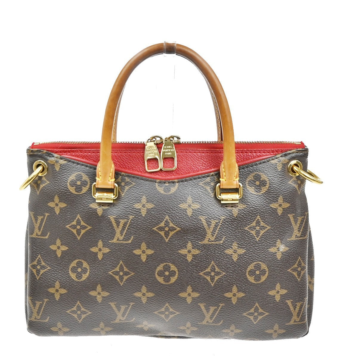 Louis Vuitton Pallas Tote Monogram Canvas With Leather Brown Canvas Handbag