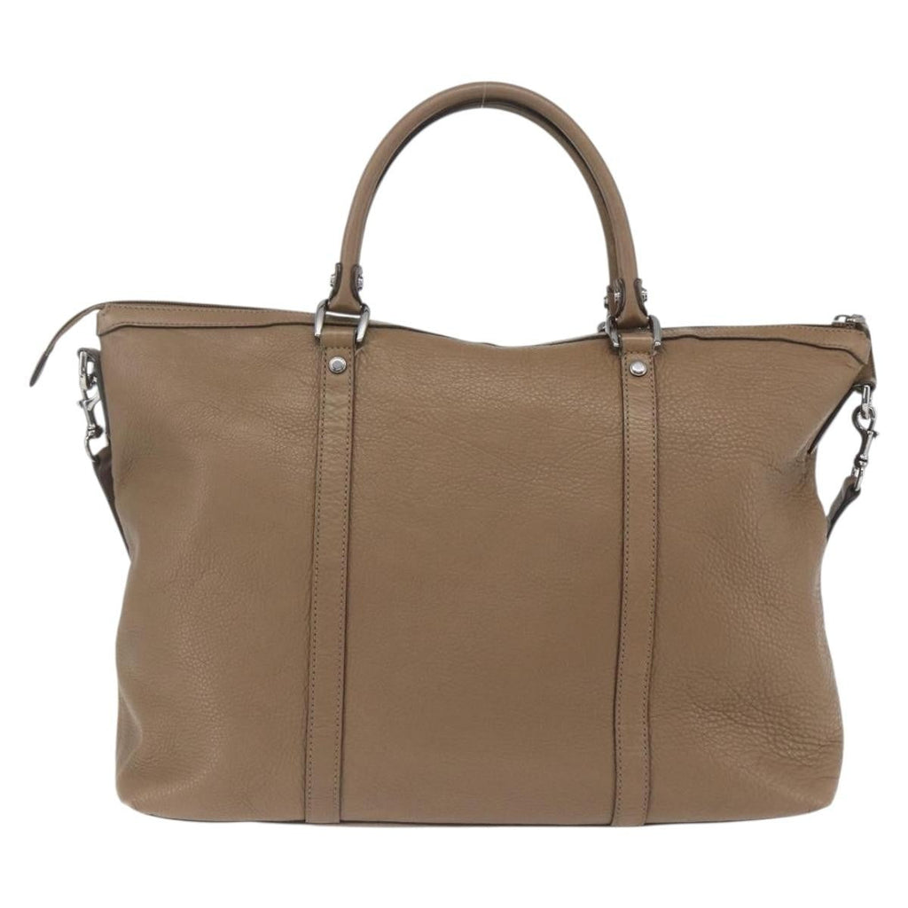 Gucci Vintage Tote Leather Brown Leather Tote Bag Bag (Pre-Owned)