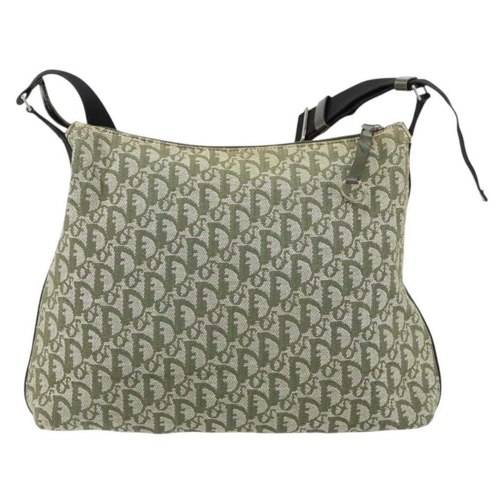 Christian Dior Vintage Trotter Shoulder Bag Canvas Green Canvas Shoulder Bag Bag (Pre-Owned)