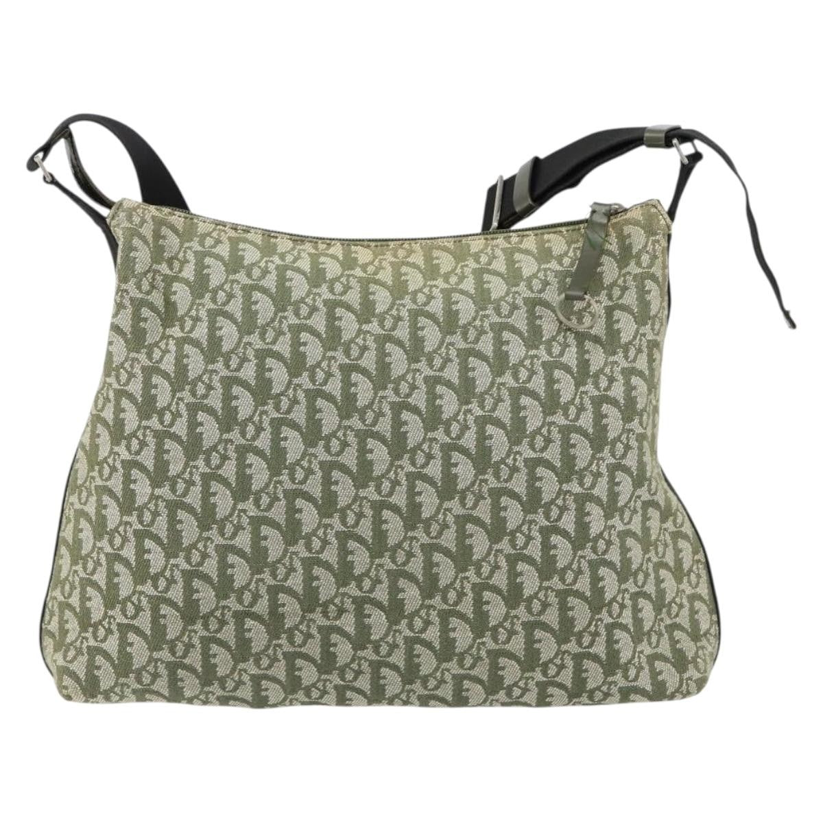 Christian Dior Vintage Trotter Shoulder Bag Canvas Green Canvas Shoulder Bag Bag (Pre-Owned)