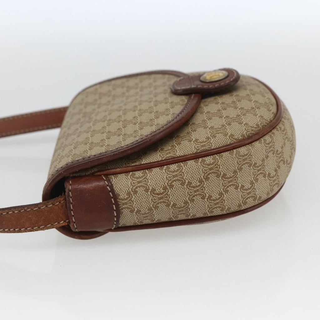 Celine Vintage Macadam Shoulder Bag Canvas And Leather Beige Pvc Shoulder Bag Bag