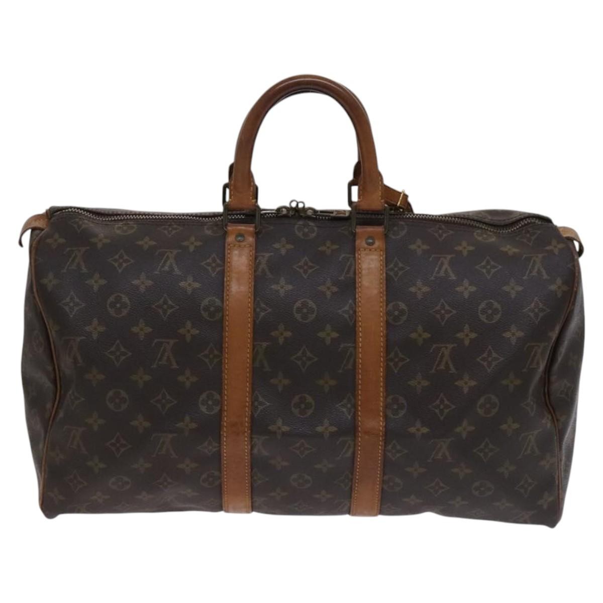 Louis Vuitton Keepall Bag Monogram Canvas Brown Canvas Travel Bag