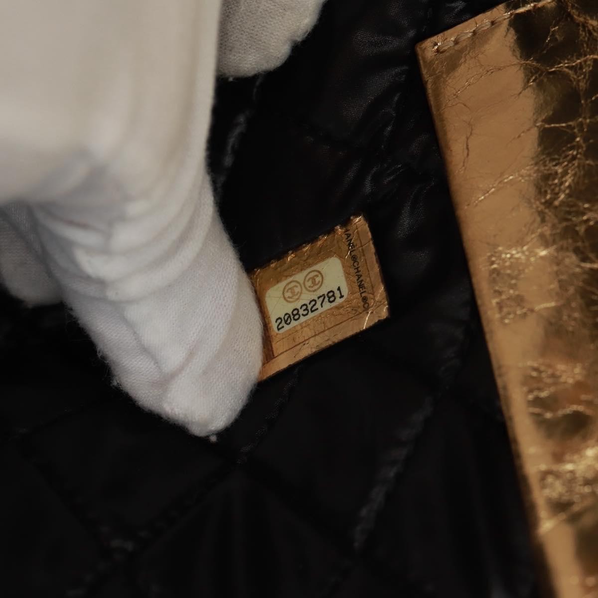 Chanel Feminine Pouch Crinkled Leather Gold Leather Clutche & Pouche Bag