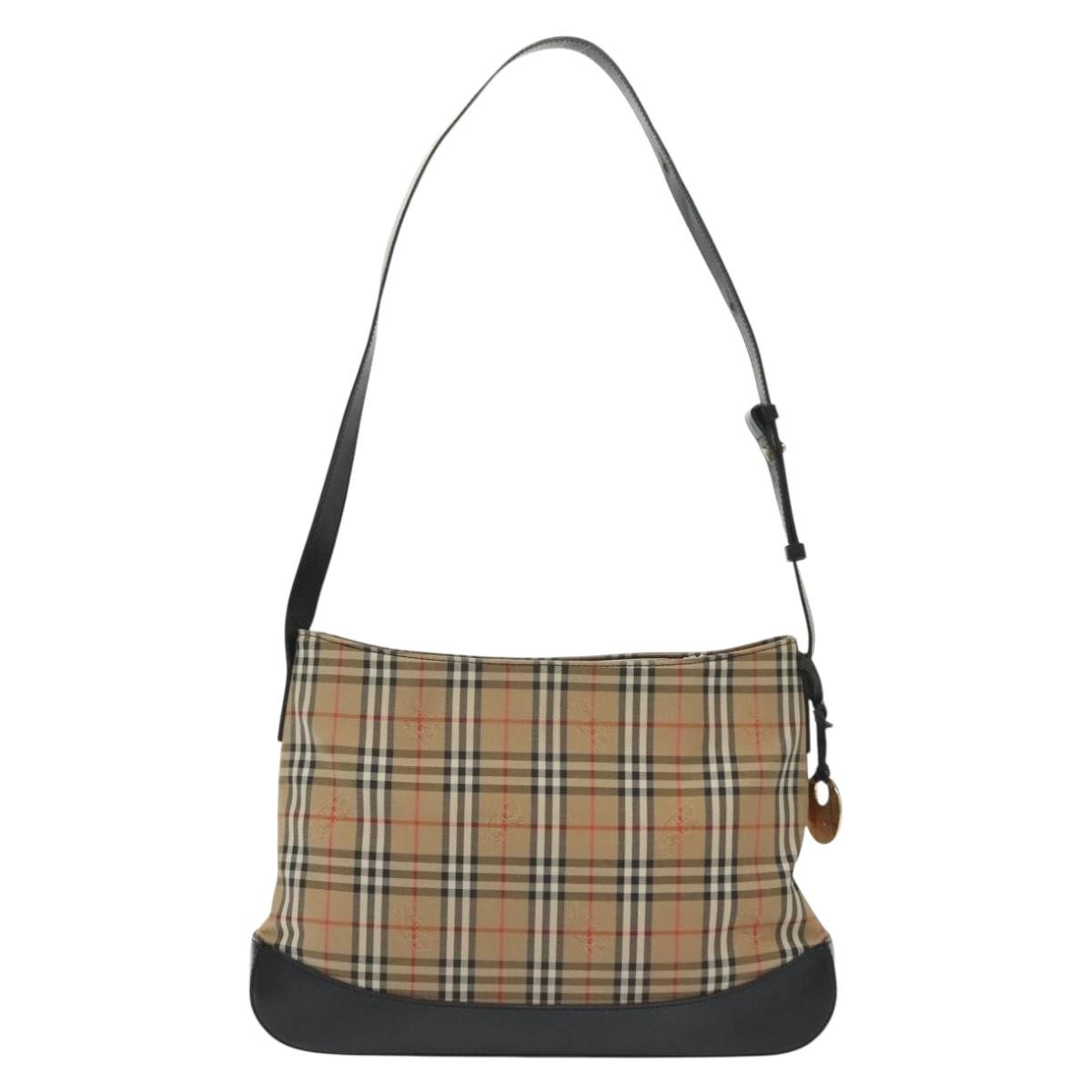 Burberry Shoulder Bag Nova Check Canvas Beige Canvas Bag