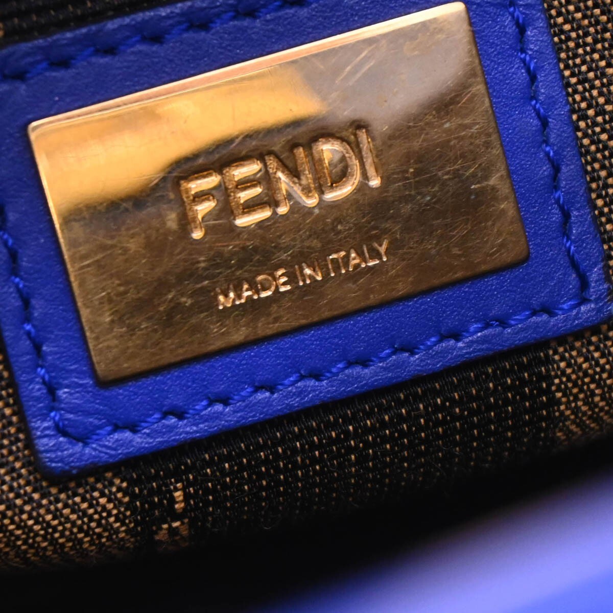 Fendi Peekaboo Bag Soft Leather Blue Leather Handbag