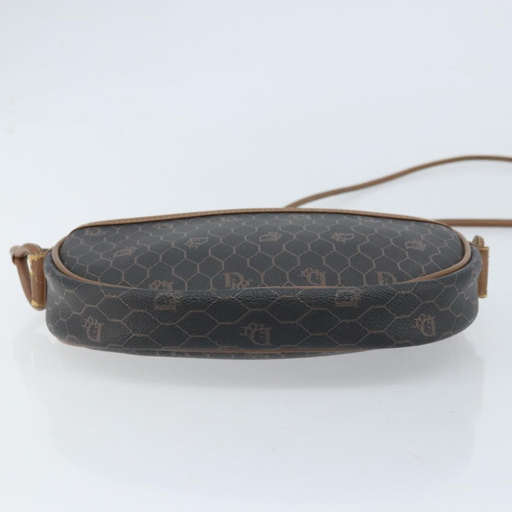 Christian Dior Vintage Honeycomb Shoulder Bag Canvas And Leather Black Canvas Shoulder Bag Bag (Pre-Owned)