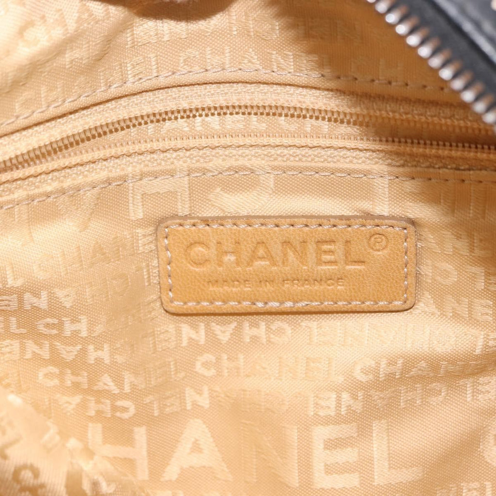 Chanel Cc Bowler Quilted Caviar Black Leather Handbag