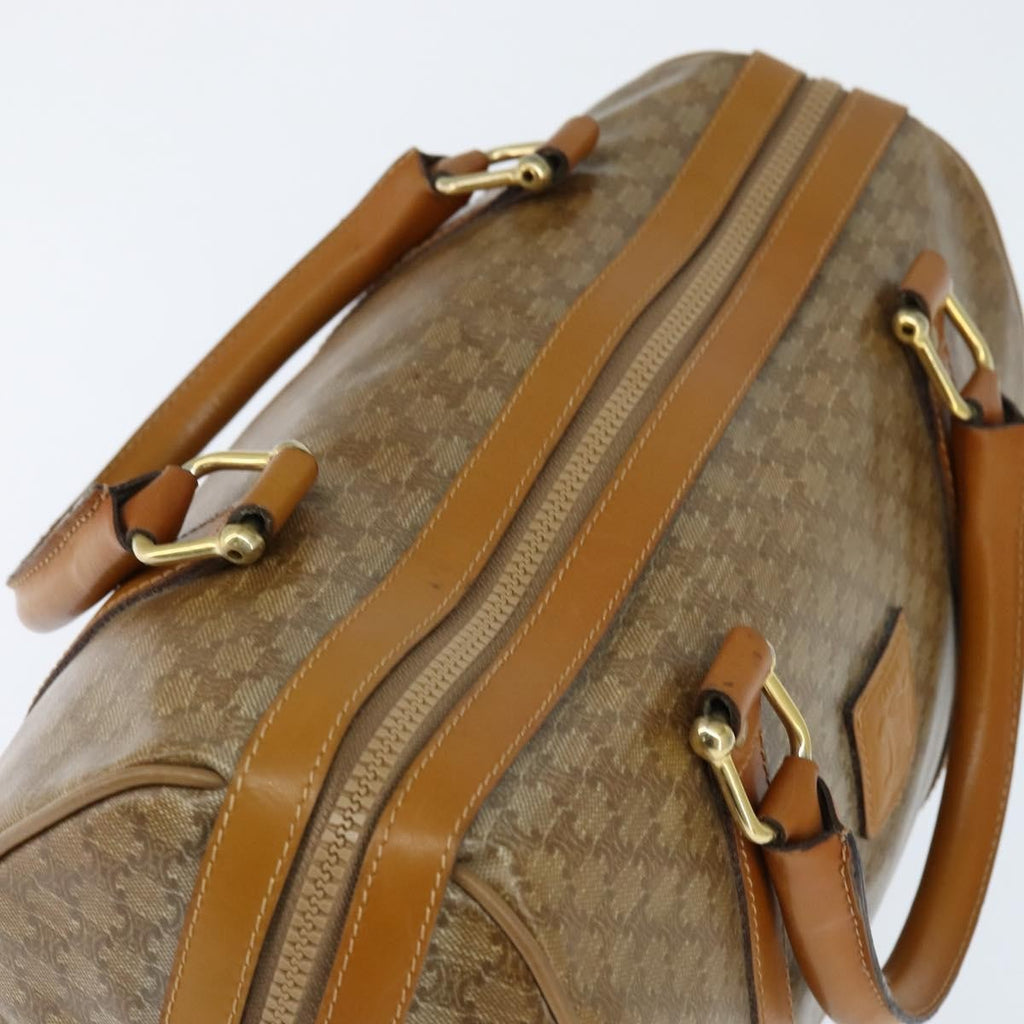 Celine Vintage Duffle Bag Macadam Coated Canvas Beige Canvas Handbag