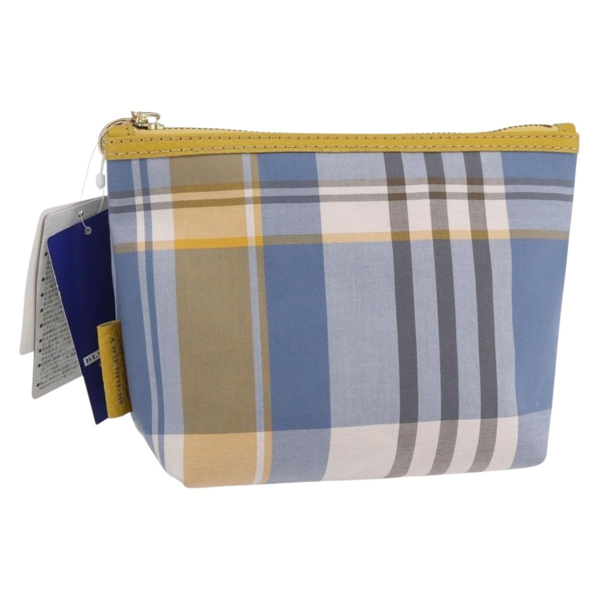 Burberry Nova Check Pochette Canvas Blue Canvas Clutche & Pouche Bag