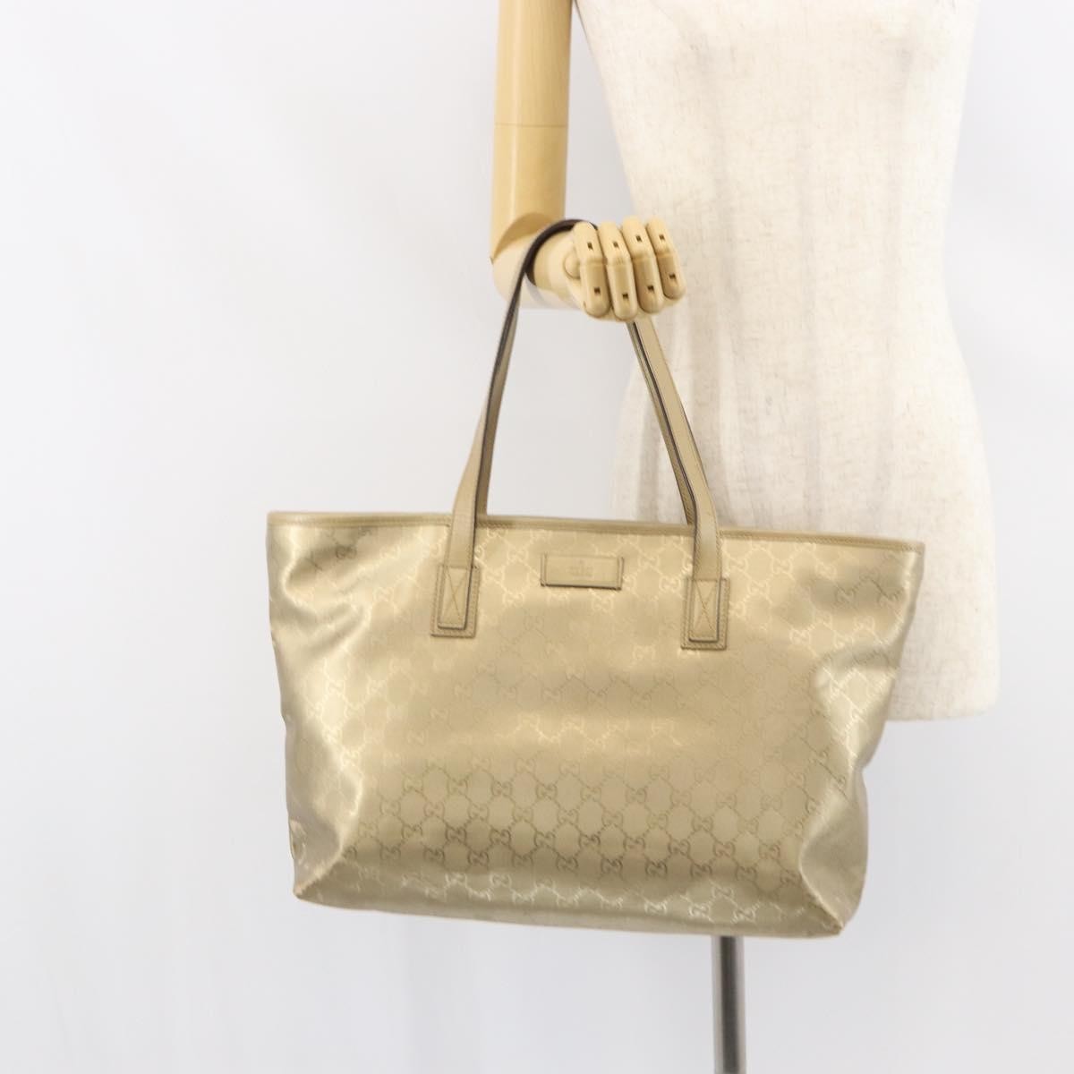 Gucci Plus Tote Gg Imprime Gold Pvc Tote Bag Bag (Pre-Owned)