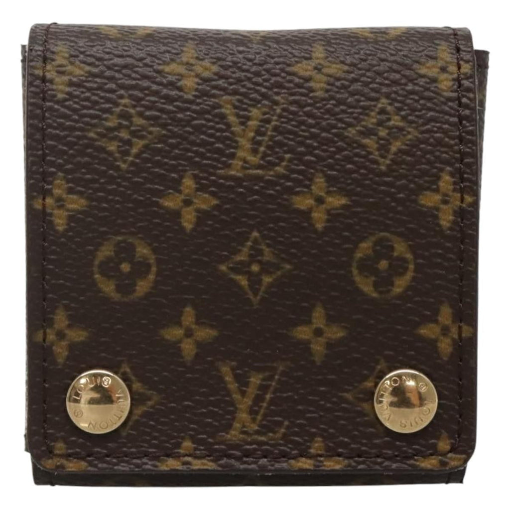 Louis Vuitton Case Jewelry Box Canvas Brown Canvas Wallets Accessory