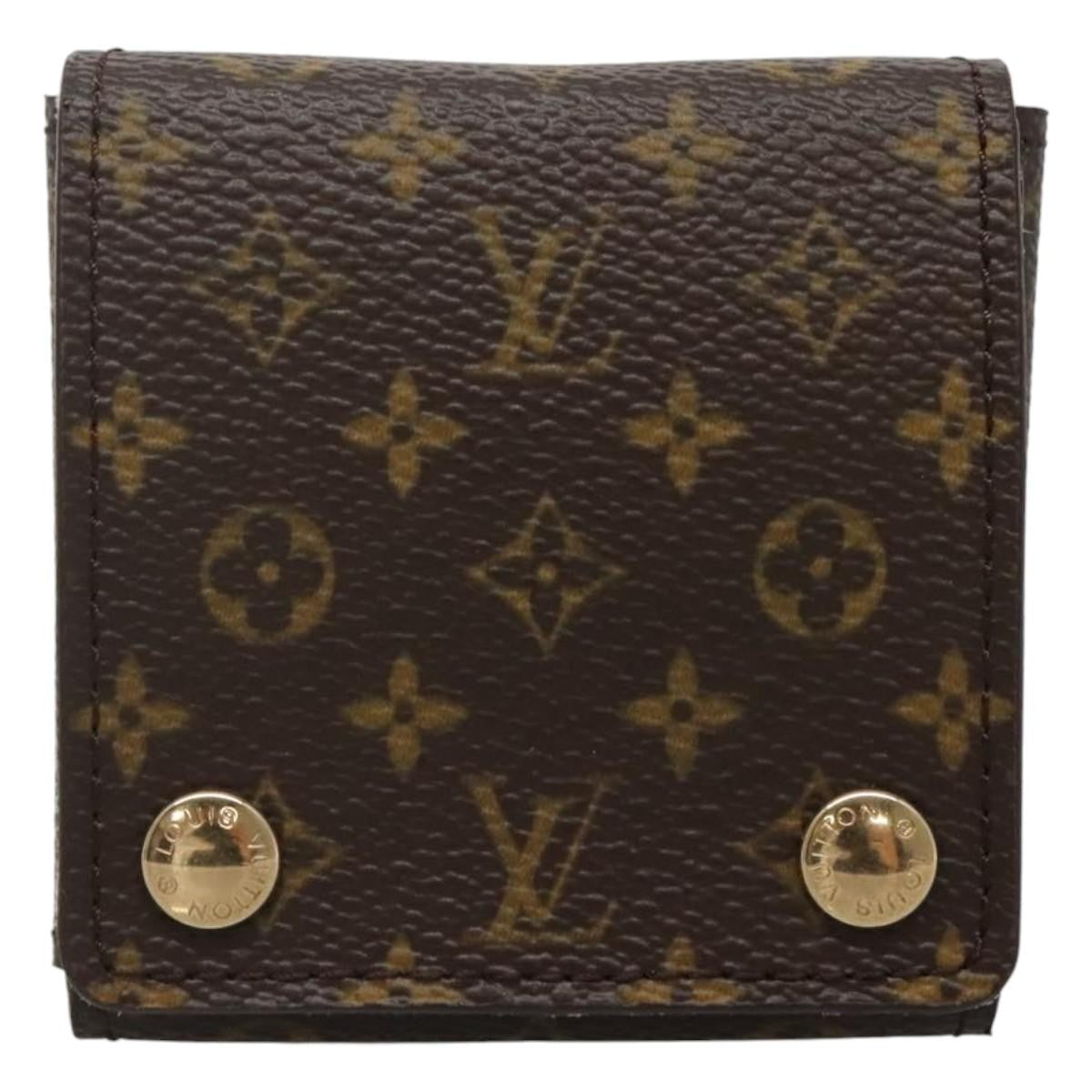 Louis Vuitton Case Jewelry Box Canvas Brown Canvas Wallets Accessory