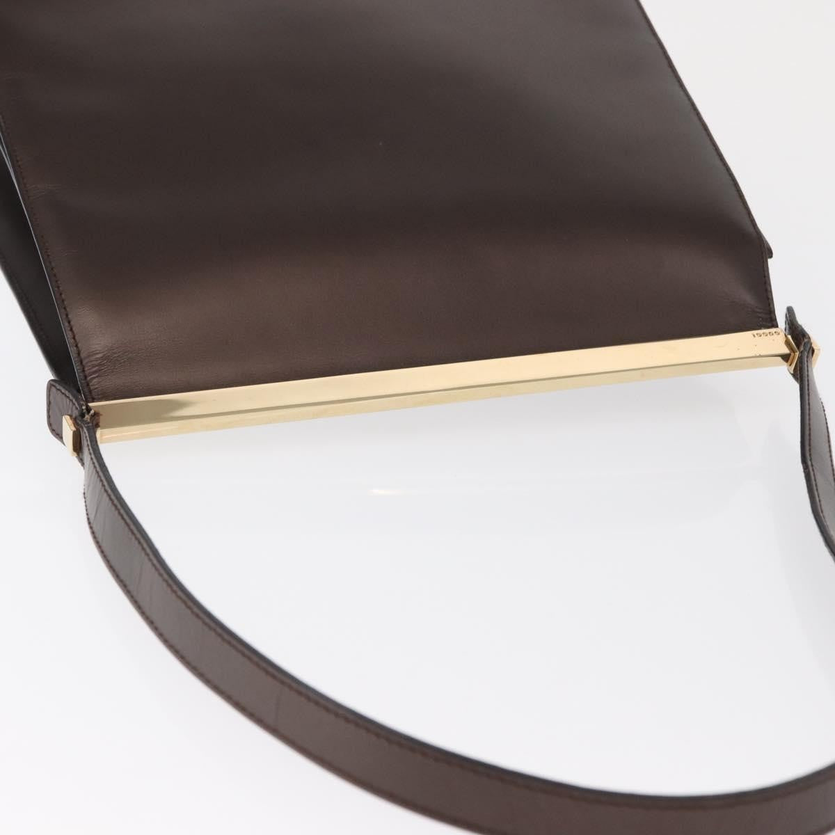 Gucci Vintage Shoulder Bag Leather Brown Leather Shoulder Bag Bag (Pre-Owned)