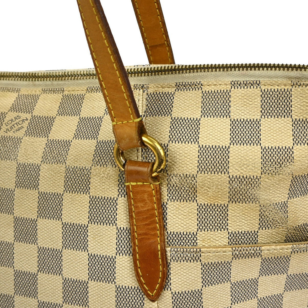 Louis Vuitton Totally Handbag Damier Azur White Canvas Tote Bag